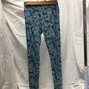 LuLaRoe Blue and Purple Floral Leggings